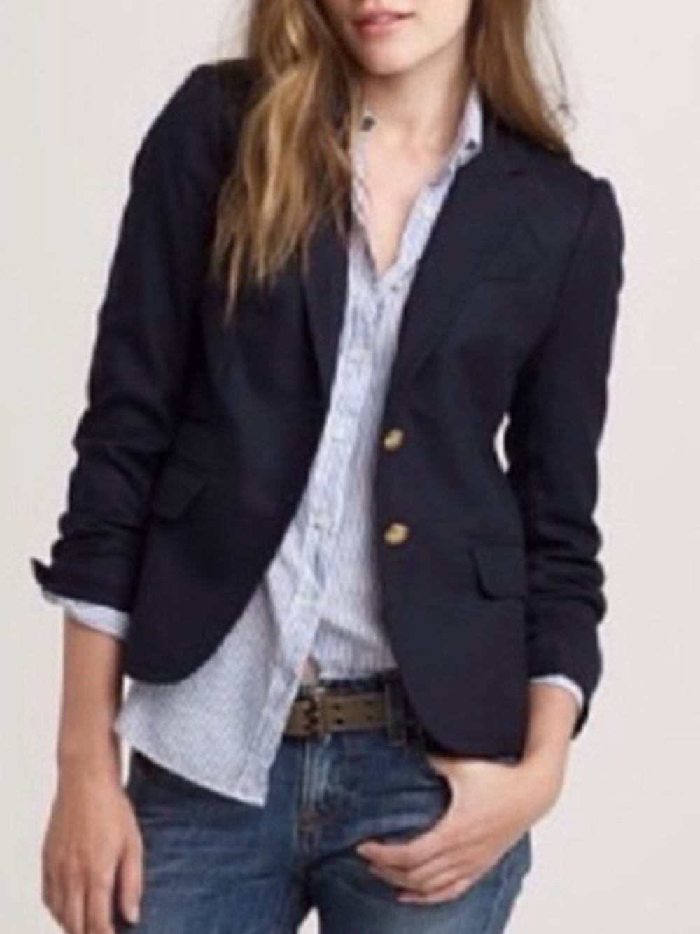 NWOT J. Crew Schoolboy Blazer Wool in Navy - 6